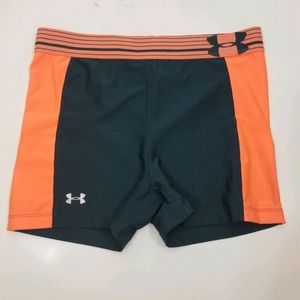 Under Armour Orange Grey Compression Shorts